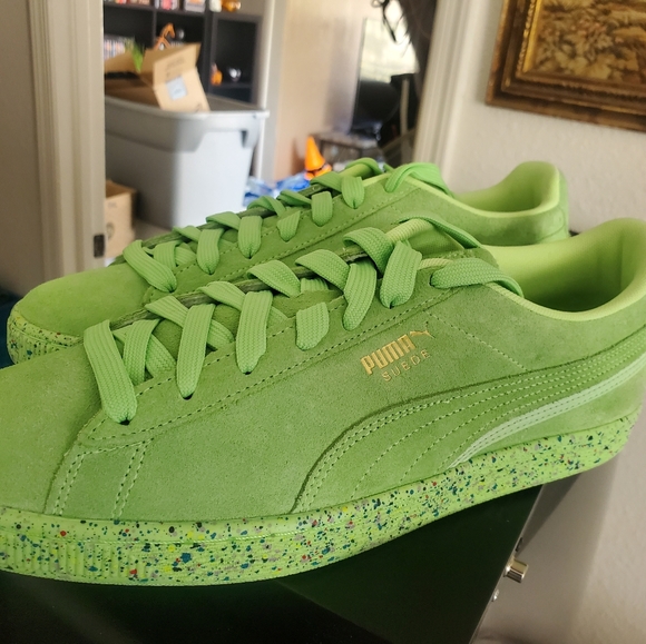 Puma Sprite Lime suedes. - Picture 3 of 6